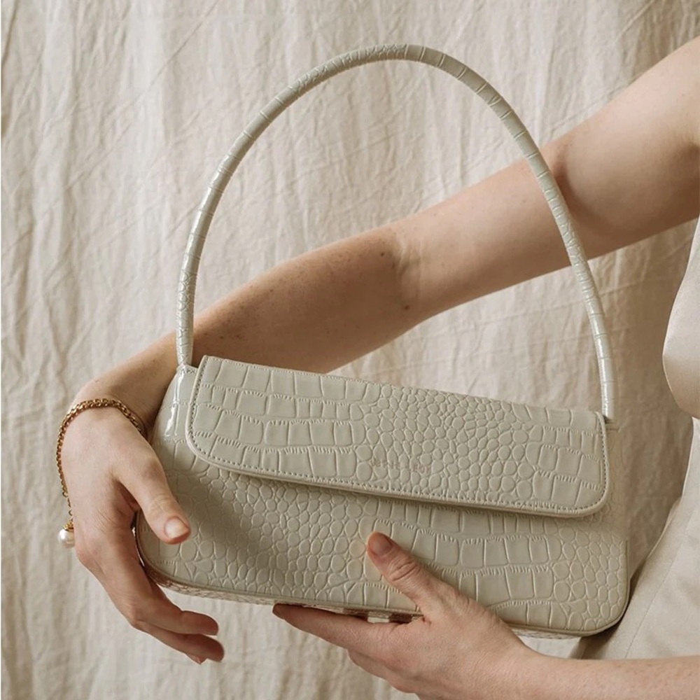Brie Leon The Camille Bone Croc bag